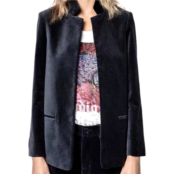 Zadig & Voltaire Volly Velours Velvet Open Blazer FR 36 / US 4 / S